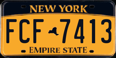 NY license plate FCF7413