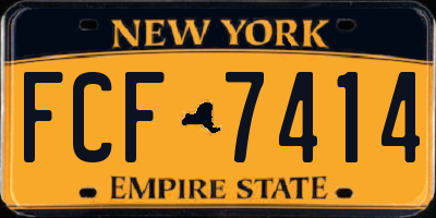 NY license plate FCF7414