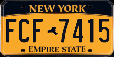 NY license plate FCF7415