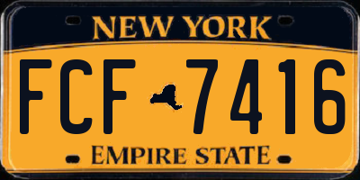 NY license plate FCF7416