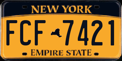 NY license plate FCF7421