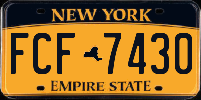NY license plate FCF7430