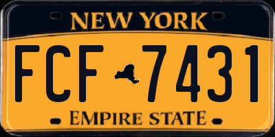 NY license plate FCF7431