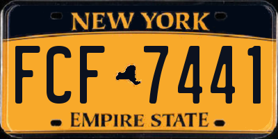 NY license plate FCF7441