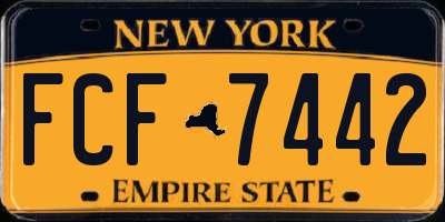 NY license plate FCF7442