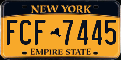 NY license plate FCF7445