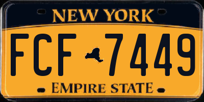 NY license plate FCF7449