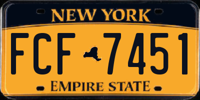 NY license plate FCF7451