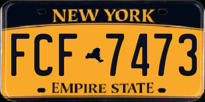 NY license plate FCF7473