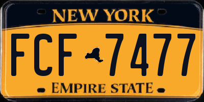 NY license plate FCF7477