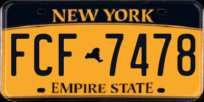 NY license plate FCF7478
