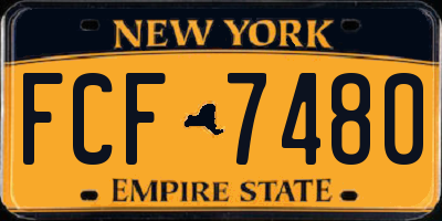 NY license plate FCF7480