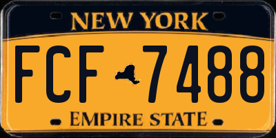 NY license plate FCF7488