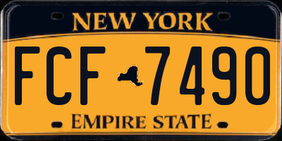 NY license plate FCF7490