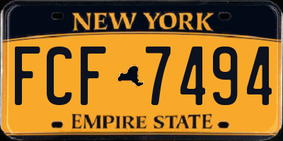 NY license plate FCF7494