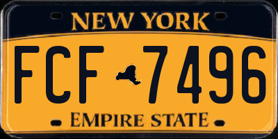 NY license plate FCF7496