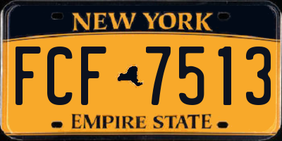 NY license plate FCF7513