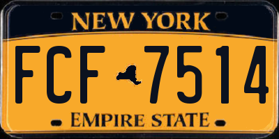 NY license plate FCF7514