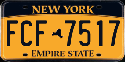 NY license plate FCF7517