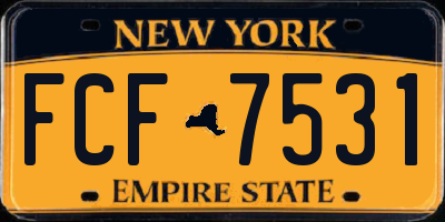 NY license plate FCF7531