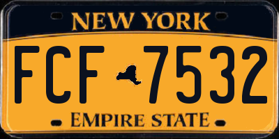 NY license plate FCF7532