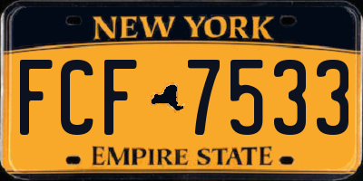 NY license plate FCF7533