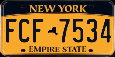 NY license plate FCF7534