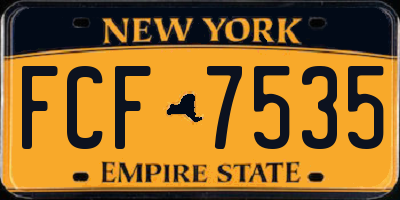 NY license plate FCF7535