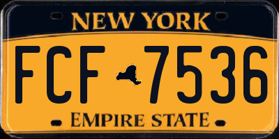 NY license plate FCF7536