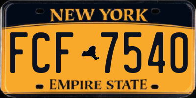 NY license plate FCF7540