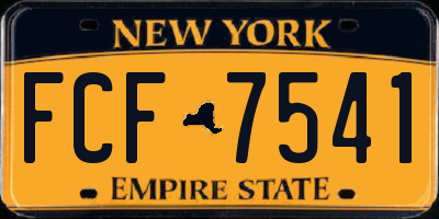 NY license plate FCF7541