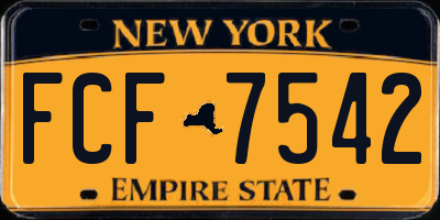 NY license plate FCF7542