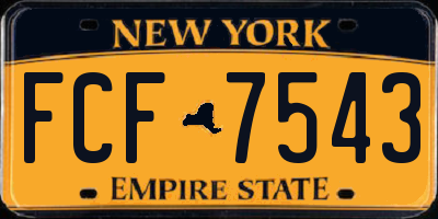 NY license plate FCF7543