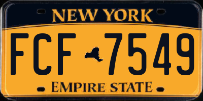NY license plate FCF7549
