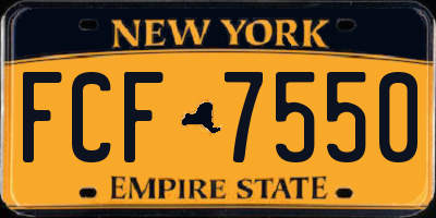 NY license plate FCF7550