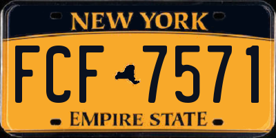 NY license plate FCF7571