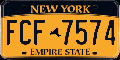 NY license plate FCF7574