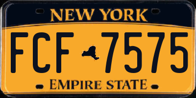 NY license plate FCF7575