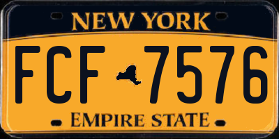 NY license plate FCF7576