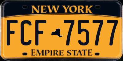NY license plate FCF7577