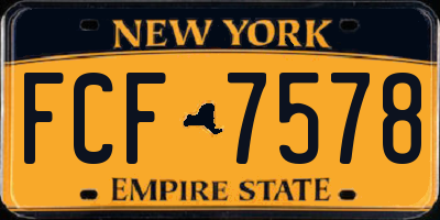NY license plate FCF7578