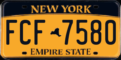 NY license plate FCF7580