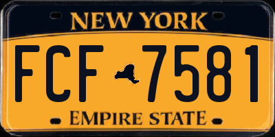 NY license plate FCF7581