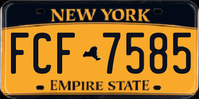 NY license plate FCF7585