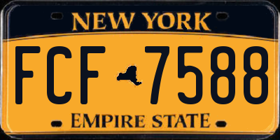 NY license plate FCF7588