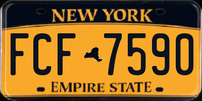 NY license plate FCF7590