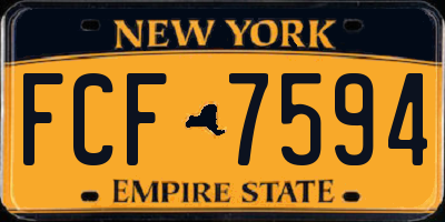 NY license plate FCF7594