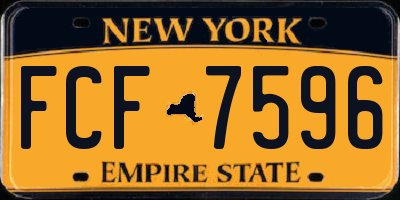 NY license plate FCF7596