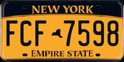 NY license plate FCF7598