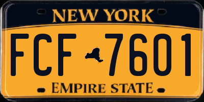 NY license plate FCF7601